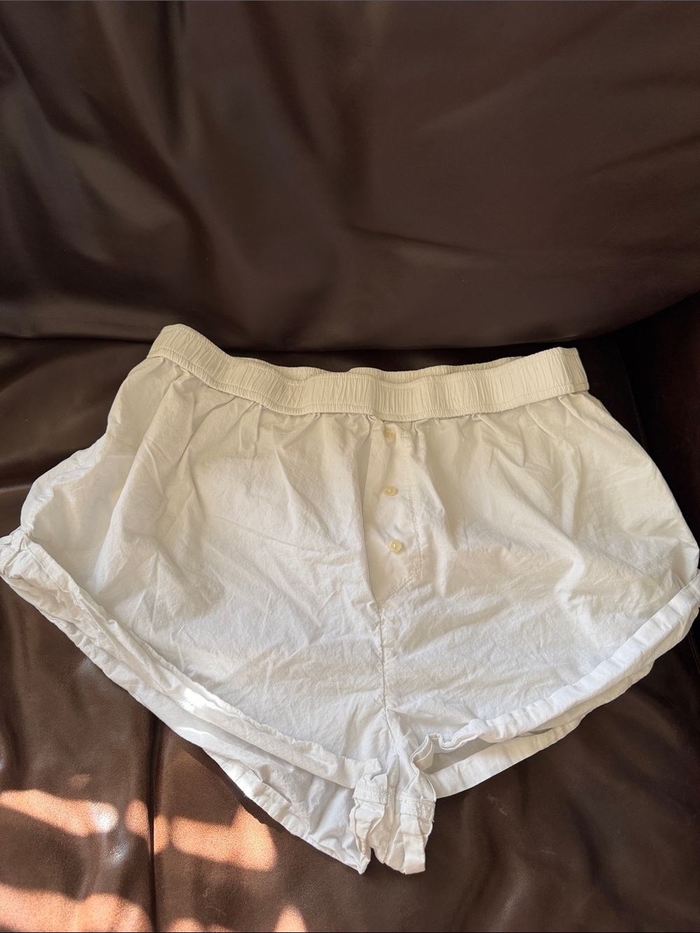 Anthropologie White Cotton Boxer Shorts